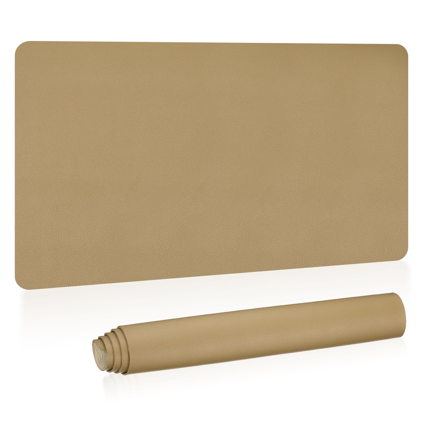 PATIKIL Large Desk Mat, 35"x17", PU Leather (Front), Suede (Back), Gold Tone