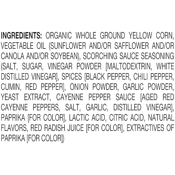 LATE JULY SNACKS, SCORCHIN’ SAUCE CORN TORTILLA CHIPS, 7.8 OZ. BAG