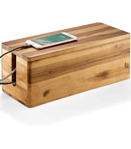 Boîte De Rangement Rotin Pour Câbles - Organisateur De Fils Tissé à La Main - 31x12.5x13 Cm - Cache Câbles Bureau Et TV