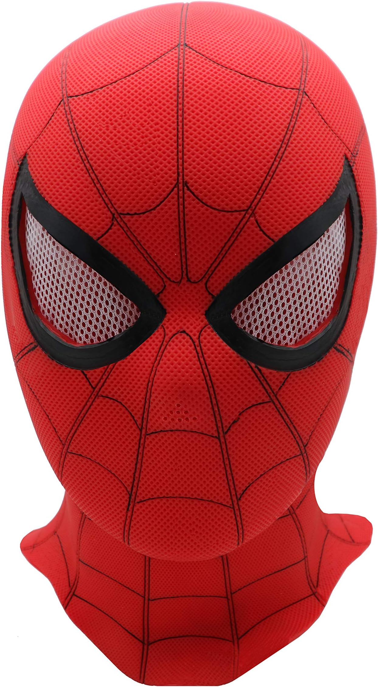 FUGUI Spiderman Homecoming Costume Hood Mask Led Hero Helmet for Men and Teens, PVC 3D Stereoscopic
