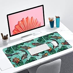 Hanazaoa Koi Fish Gaming Mouse Pad,Flowers and