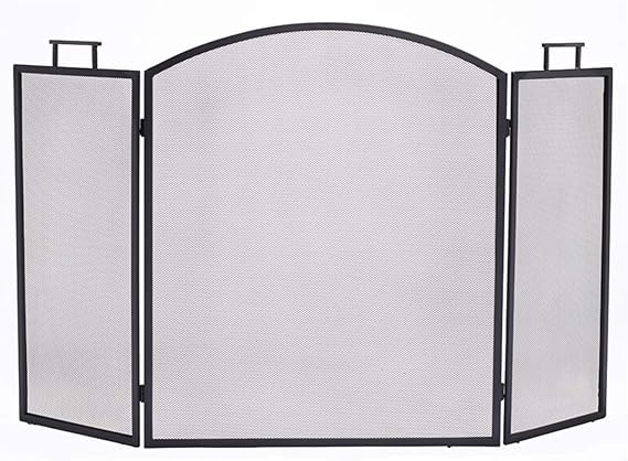 WXQIANG Guardia de Chimenea de 3 Pliegues de pie, Pantalla de Chispa de