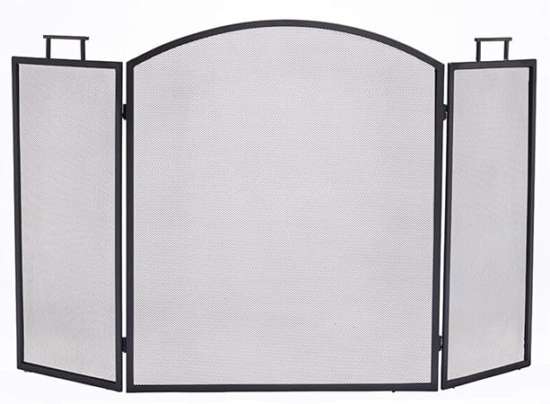 WXQIANG Guardia de Chimenea de 3 Pliegues de pie, Pantalla de Chispa de