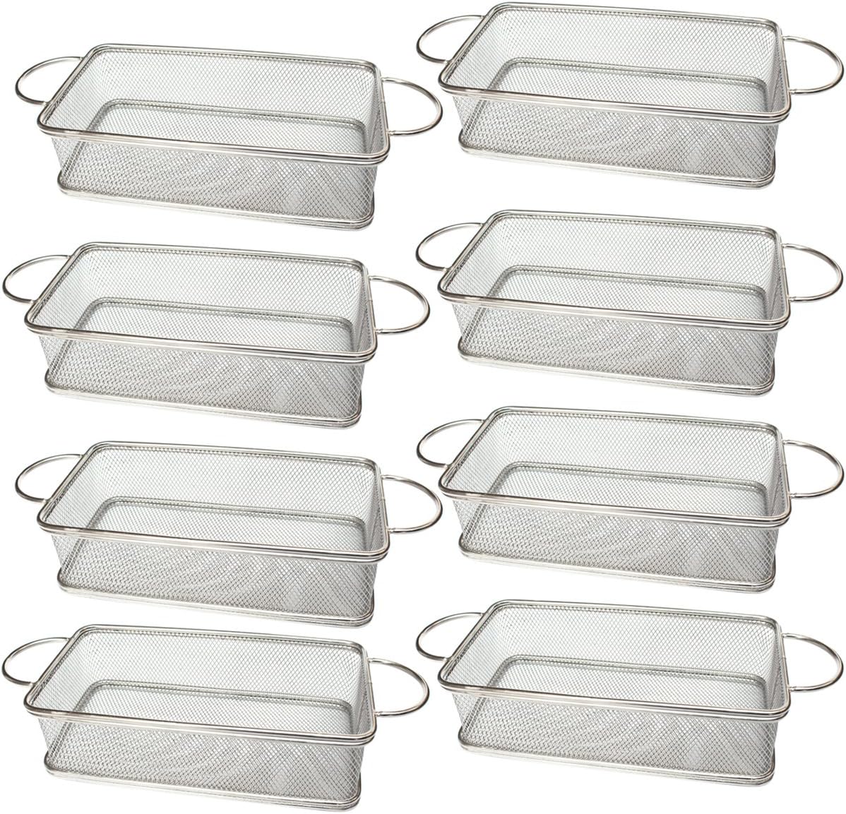 HUAXIONG Rectangular bread basket Stainless Steel Food Strainer Colander - Round Deep Cup Food Basket Design - Corrosion And Rust Resistant High Quality High Carbon Steel Alloy