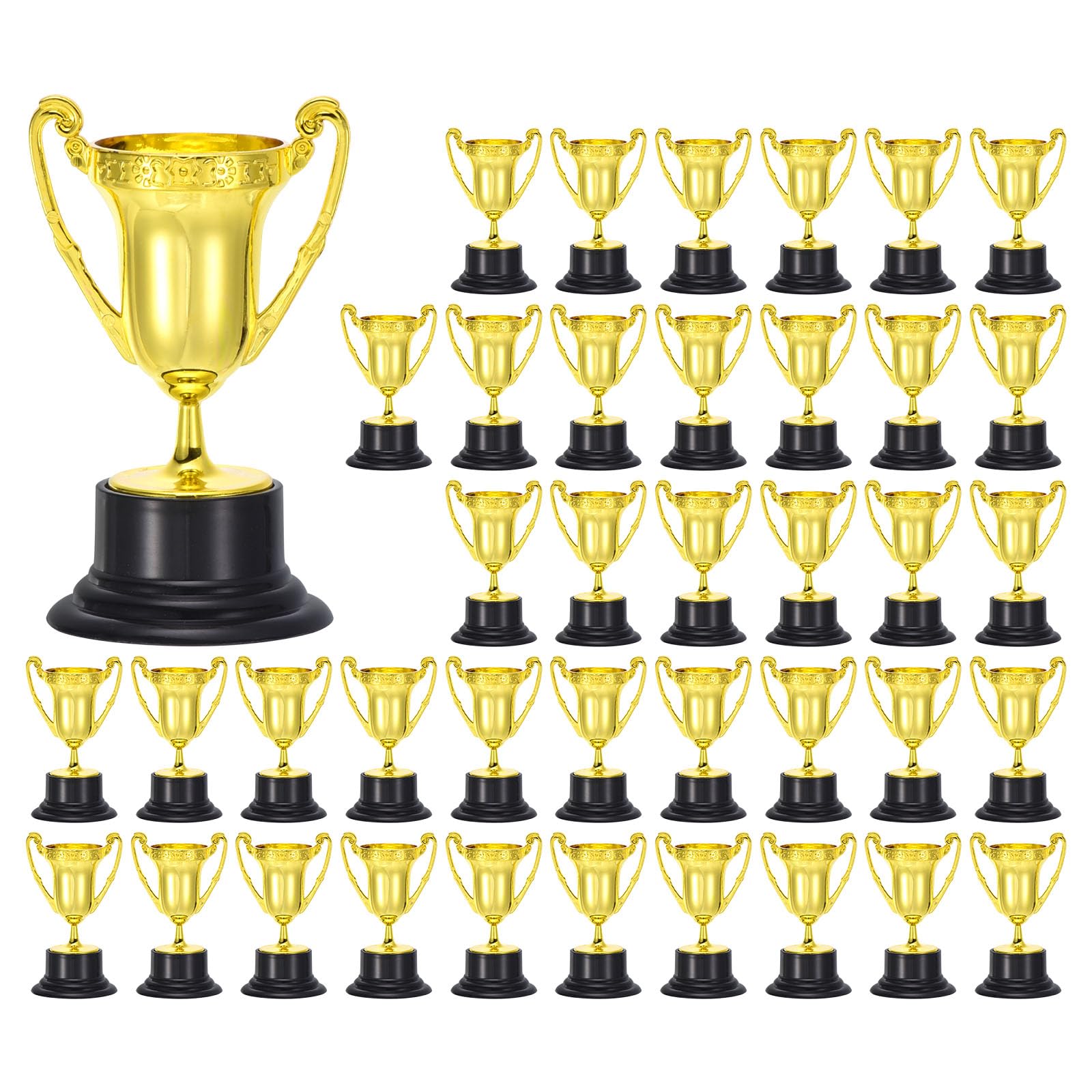 PATIKIL 40 Pack Mini Gold Trophies Award Plastic 3.3 Inch Small Trophy Cups First Place Winner Award Trophies Prize for Sports Soccer Football Tournament Competitions Party Favors