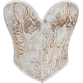SHENHE Women's Vintage Renaissance Overbust Corset Top Floral Lace Up Boned Bustier Bodyshaper