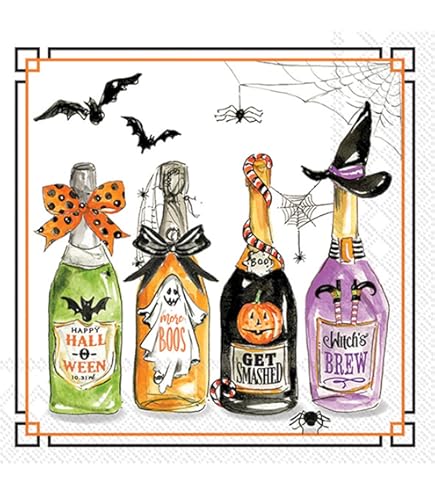 Boston International Rosanne Beck IHR Lot De 20 Serviettes En Papier Triple épaisseur, Format Cocktail, Bleu Aiko