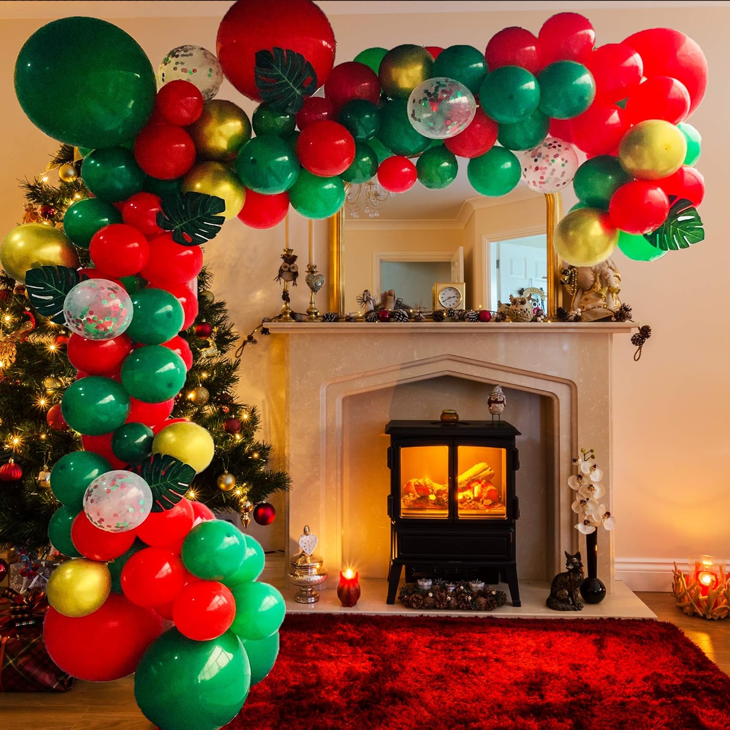 Bonropin Christmas Balloon Garland Arch kit 115 Pieces with Christmas