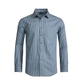 UNIYA Mens Shirt High Texture Regular Fit 100% Cotton Shirts Men Pinpoint Stripe