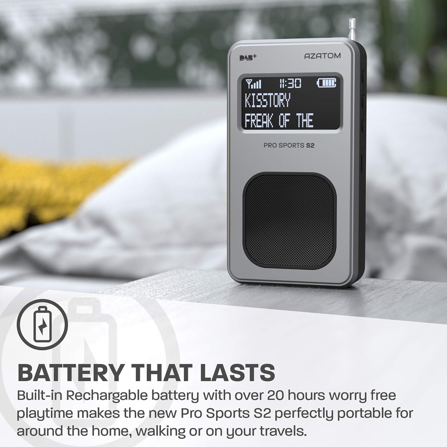 Portable DAB/DAB+ & FM Digital Radio, Silver/Black S2 - Image 4