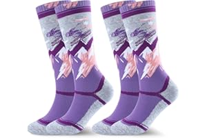 WEST BIKING Kids Merino Wool Ski Socks for Boys Girls Knee High Sock Thermal Winter Warm Snowboard Socks2 Pairs