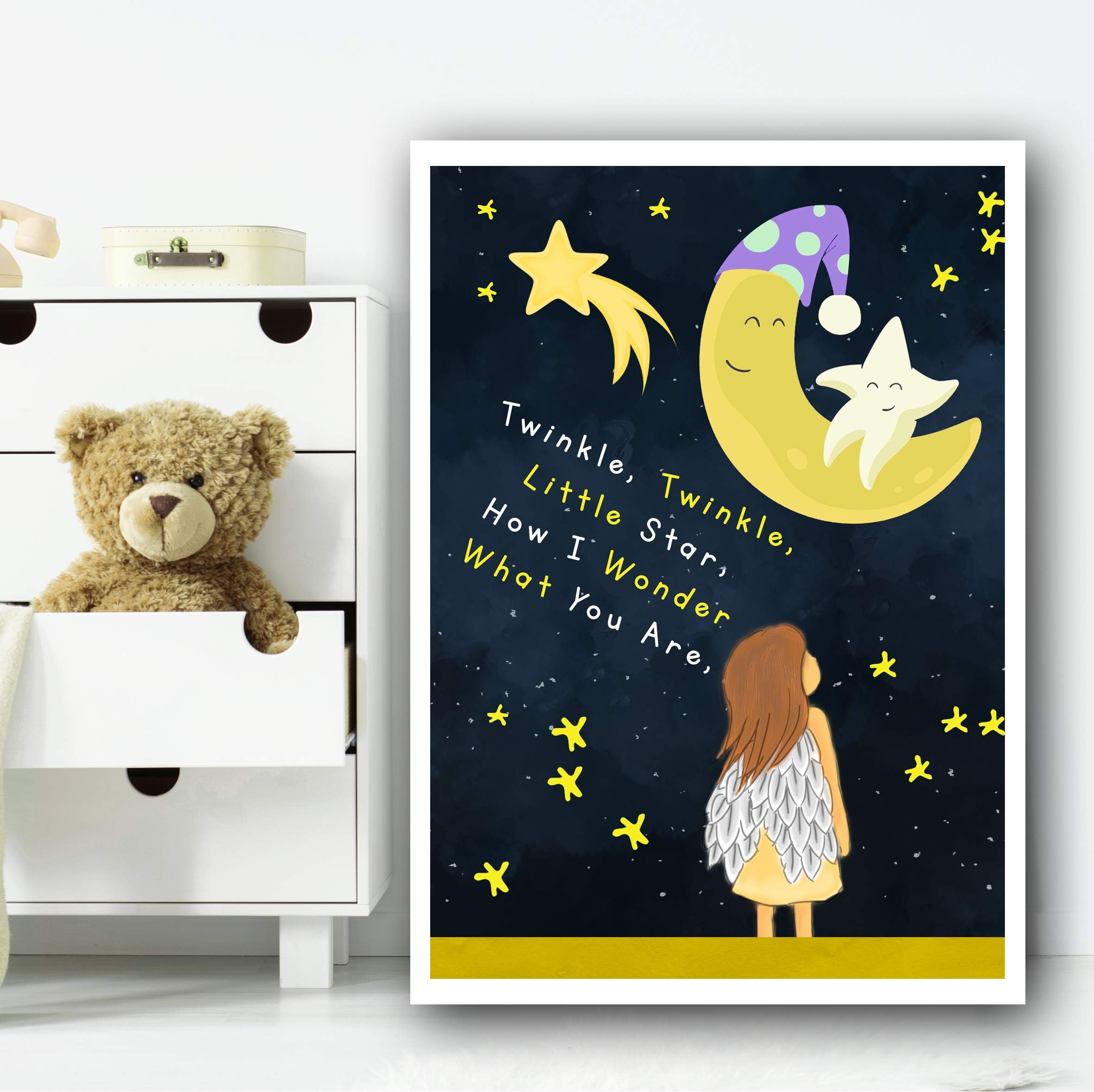 Twinkle Twinkle Little Star Nursery Rhyme Children's Nursery Bedroom Print