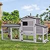 GUTINNEEN Chicken Coop 80in Mobile Chicken House with Run Portable ...