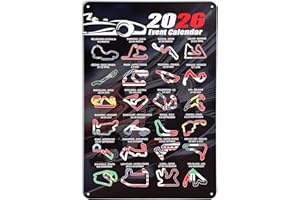 Goktvai Poster Track Wall Art Picture, Aluminum Plate Motor Racing Car 2026 Signs Perfect Decorations for Home Wall Game Room