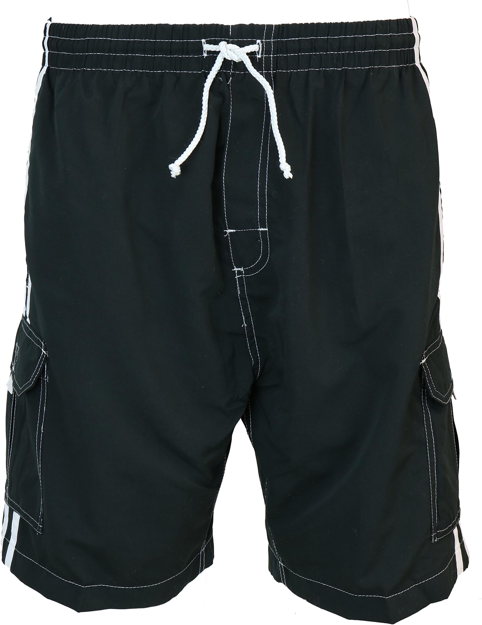 SURF AVE Men's Classic Five Pockets, No Grommets, Long Swim Trunks Bathing Suit