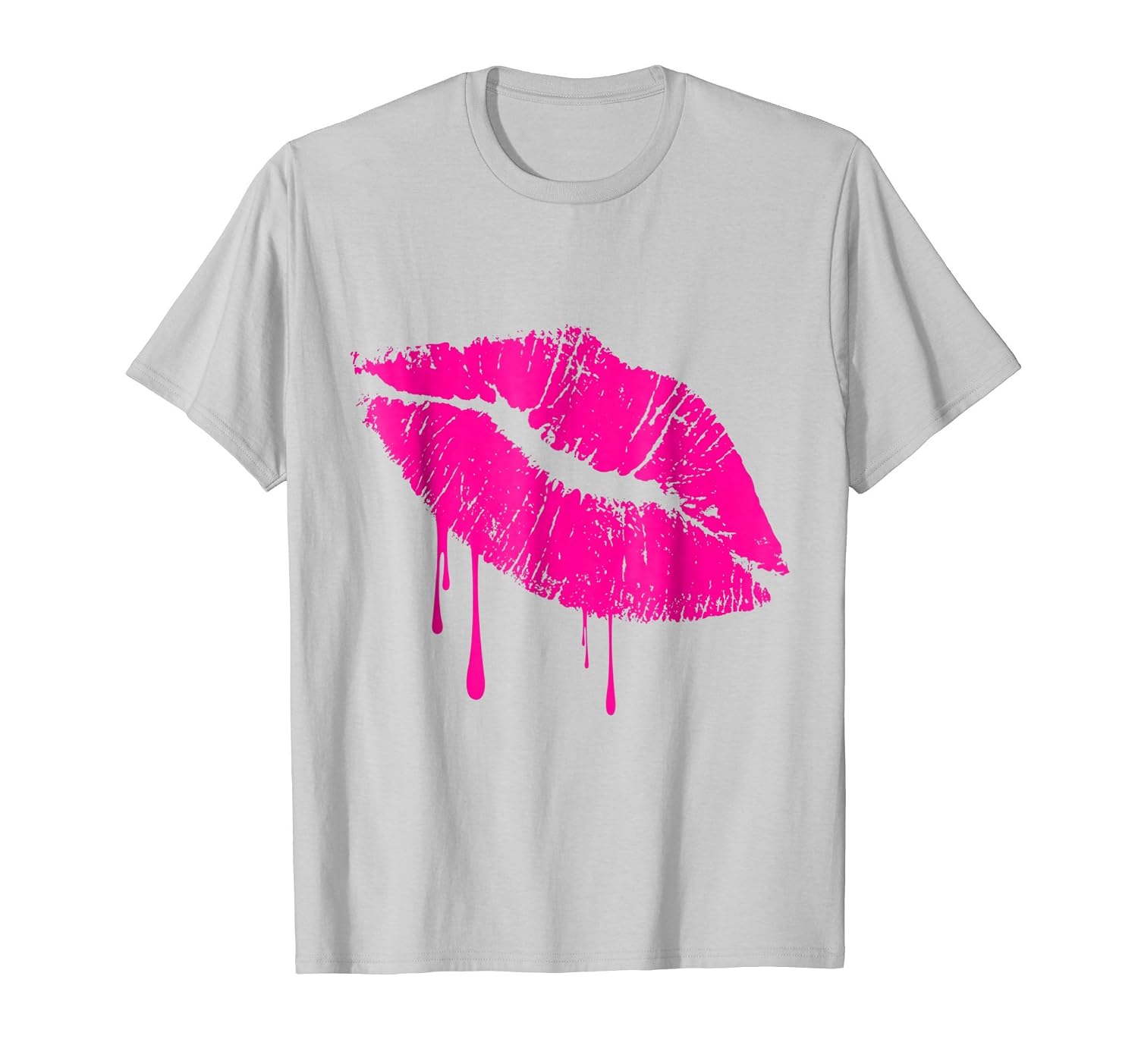 Hot Pink Lips Kiss Neon 80s Lipstick Party TShirt Drip 1981