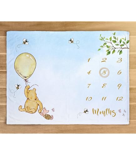 Woogoo Baby Milestone Blanket - 40" X 60" Soft Premium Fleece, Moon & Stars Design (Pink) - View #11