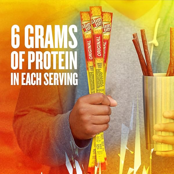 SLIM JIM GIANT SMOKED MEAT STICKS, ORIGINAL FLAVOR, KETO FRIENDLY, 0.97 OZ. 24-COUNT