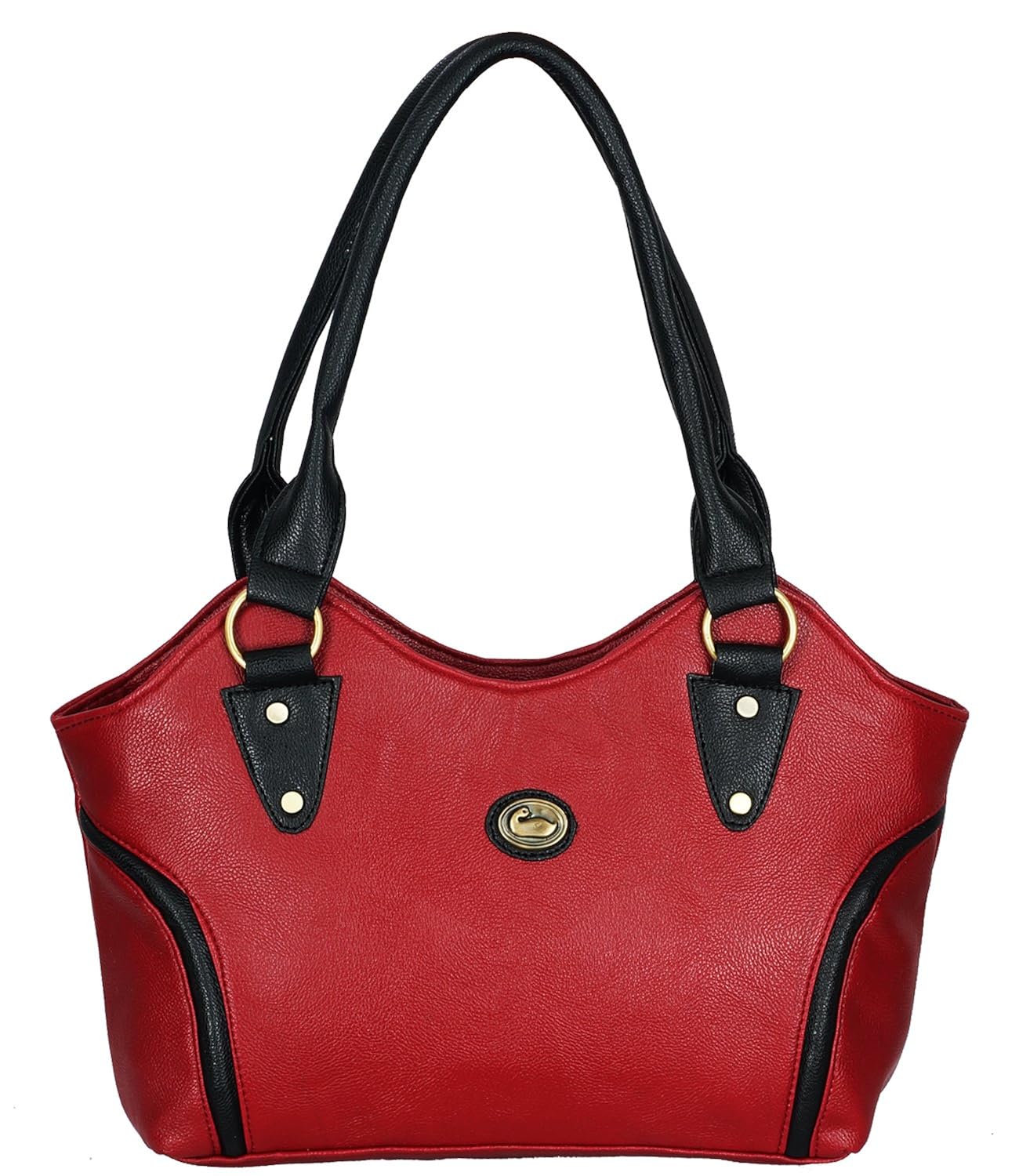 fristo women's handbag (frb-039, maroon and black)