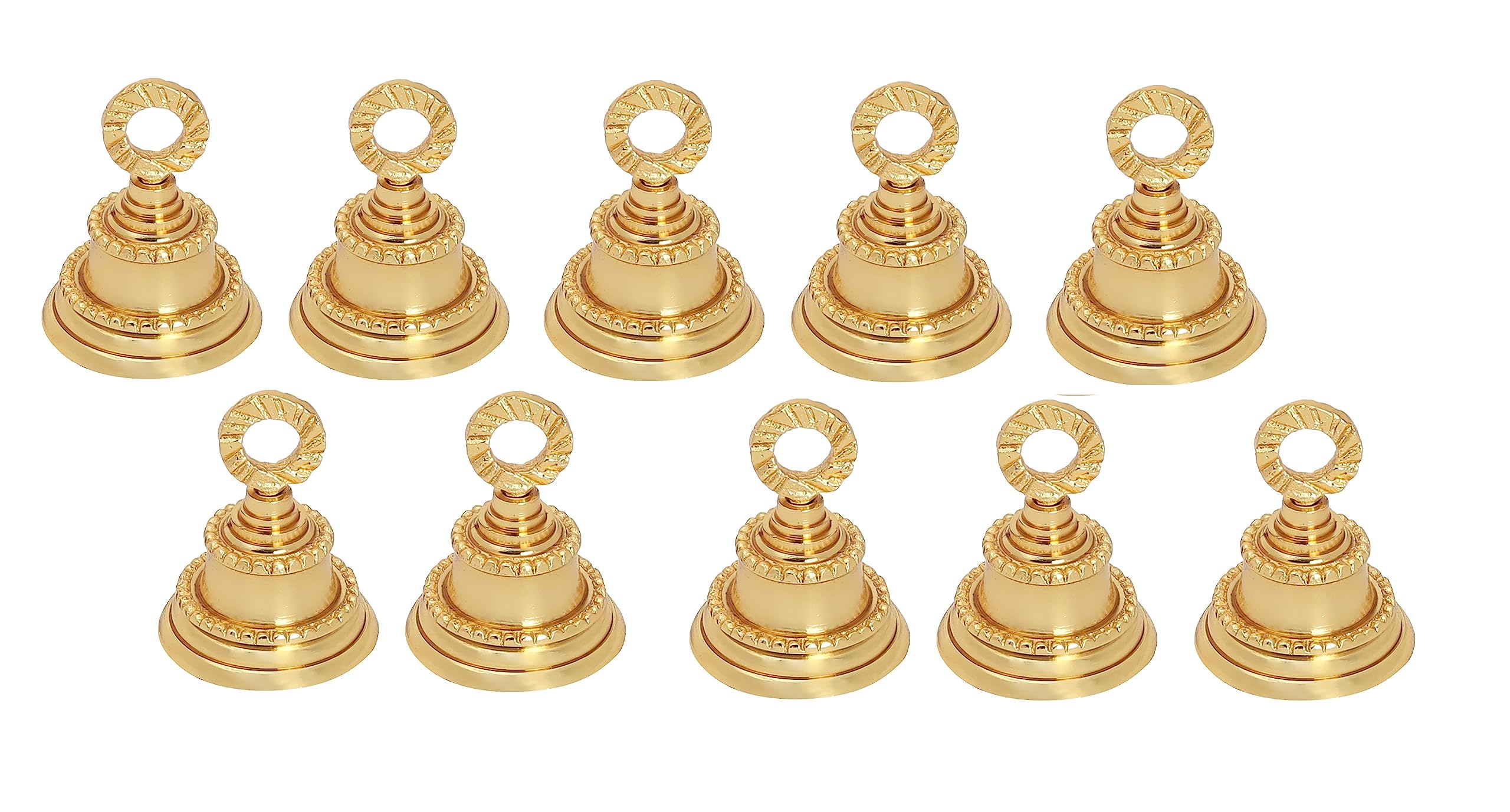 Wonderlist Handicrafts Elephant Camel Cow Brass Bells 2 inches Height 1.5 inches Dia Indian Vintage Style Decor Assorted 2 inches Brass Bells (Golden, 10), BL-HC345