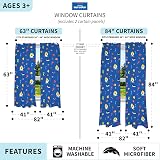 Franco Baby Shark Kids Room Curtains 82 x 63 in Blue Microfiber 2 Panels view 4