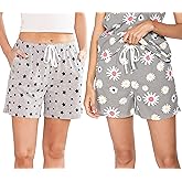 ENJOYNIGHT Women Pajama Shorts Cotton Lounge Bottoms Sleep Shorts with Drawstring & Pockets