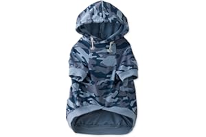 Pet Passion Rocky – The Orginal Lightweight Hooded TEE 100% Organic Cotton Dog Hoodie Pet Coat Sweater for Small, Medium, Large Dogs, Navy Camo, X-Large