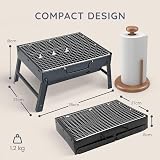 CUQOO Portable Foldable Charcoal BBQ Grill Stainless Steel Outdoor Camp view 3