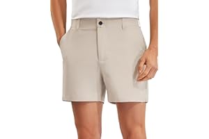 PULI Golf Shorts Men Relaxed Fit Stretch Dress Lightweight Casual Waterproof Travel Quick Dry Summer Shorts 5 Inch Inseam