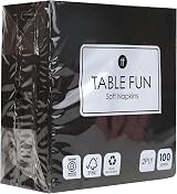 Talking Tables Table Fun Black 2ply Napkins 100 Pack 33cm Recyclable EU