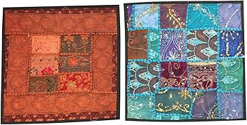 Mogul Interior Indian Cushion Covers Vintage Patchwork Decorative Pillow Cover Bohemian Decor