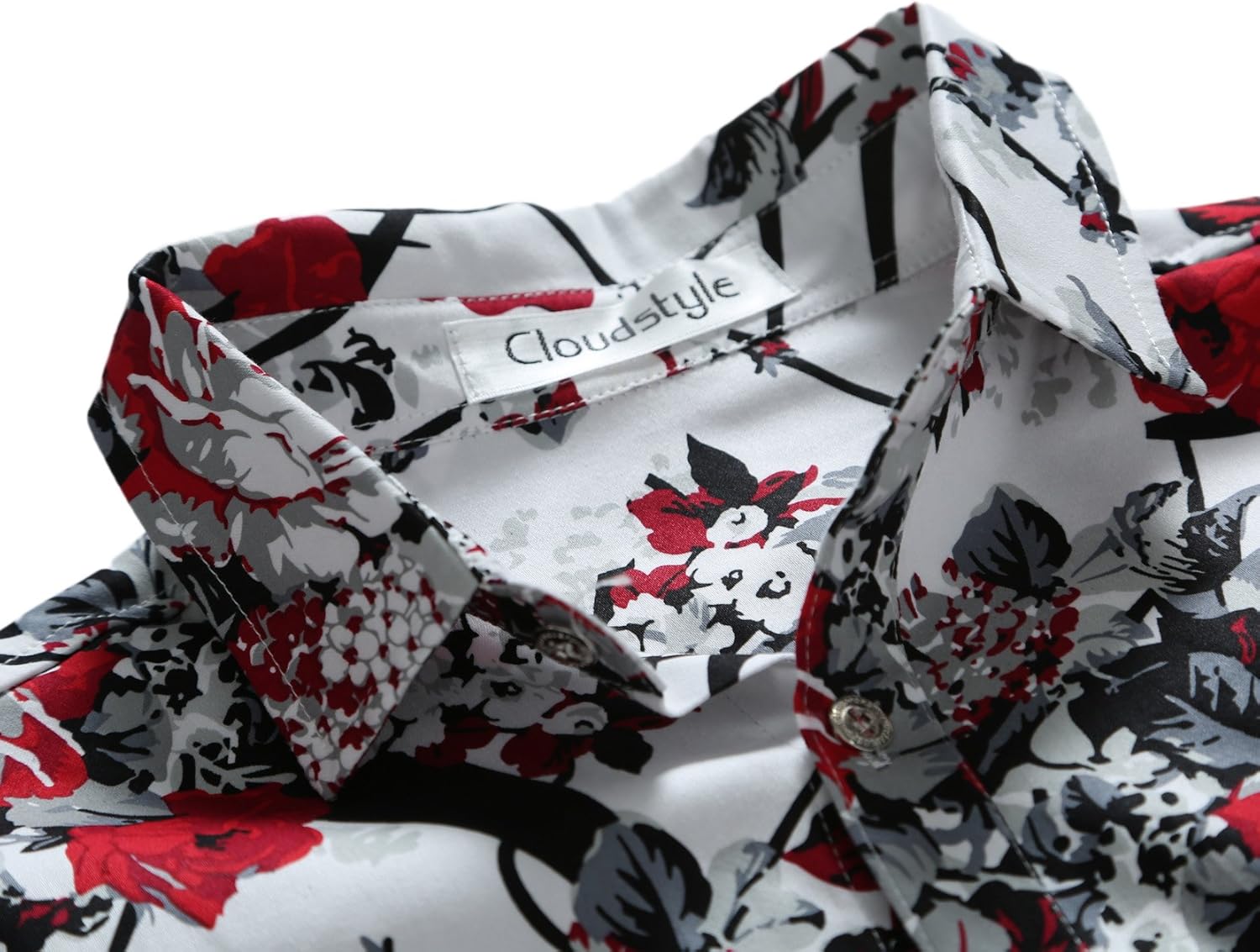 Men's Shirt Stylish Slim Fit Button Down Long Sleeve Floral Shirt at  Men’s Clothing store