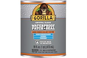 Gorilla Waterproof Patch & Seal Liquid Rubber Sealant, Crystal Clear, 16oz (Pack of 1)