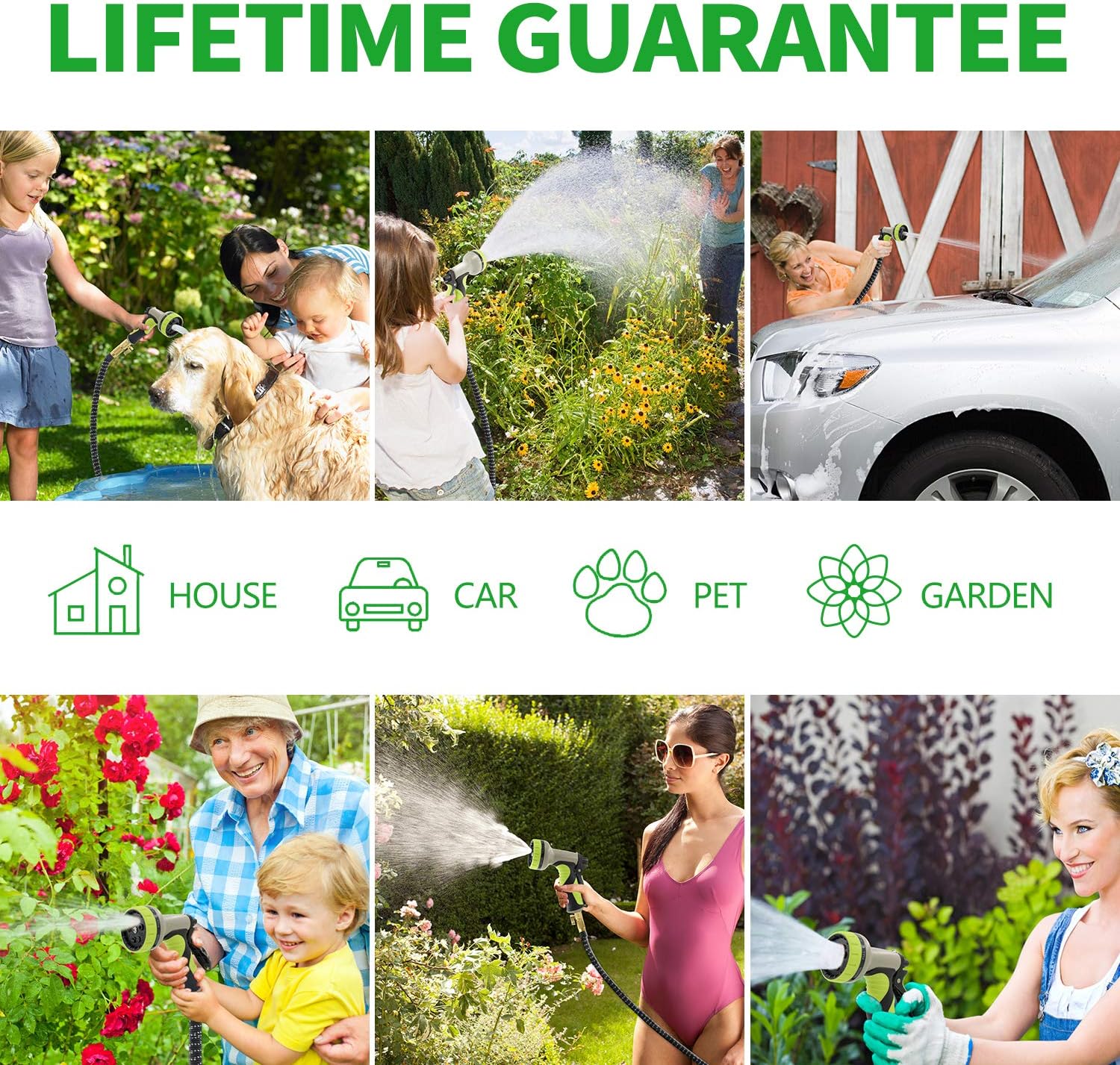 YKTOUIM 50FT Expandable Garden Hose, Garden Hose with 9 Functional Nozzles, Durable Three-Layer Latex Flexible Water Hose, Expandable Hose with 3/4" Solid Brass Fittings, Easy Storage Kink Free Hose : Garden & Outdoor