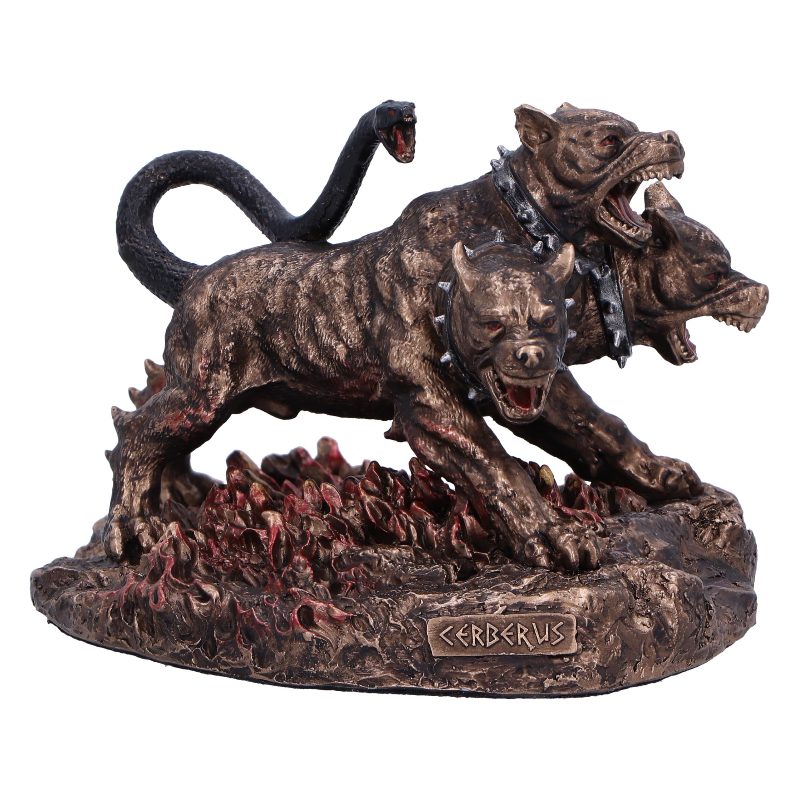 Nemesis Now Cerberus the Three Headed Hound of Hades Figurine, Resin, Bronze, Detailed Cerburus Ornament, Greek Mythology Figurine, Cast in the Finest Resin, Finished in Bronze
