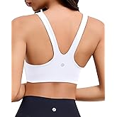 RIOJOY Sports Bras for Women, Double Lined Womens Sports Bras with Removable Pads, Racerback, Square Neck Gym Yoga Sport Bra
