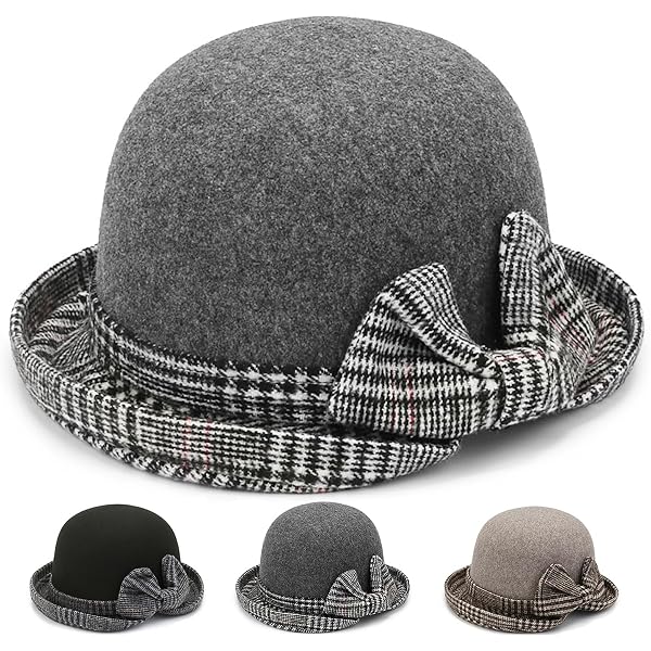 Chapeau Derby En Laine INOGIH - Melon Noir à Bord Relevé - Taille S/M (57-59cm) - Homme Et Femme
