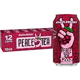 Peace Tea Razzleberry Iced Tea Cans, 12 fl oz, 12 Pack | Raspberry sweet tea, natural flavors, no color added, 12 mg of caffeine