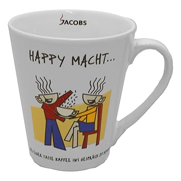 Jacbos Kaffeebecher HAPPY MACHT?, Kaffeetasse, Kaffee Becher, Porzellan, 250 ml