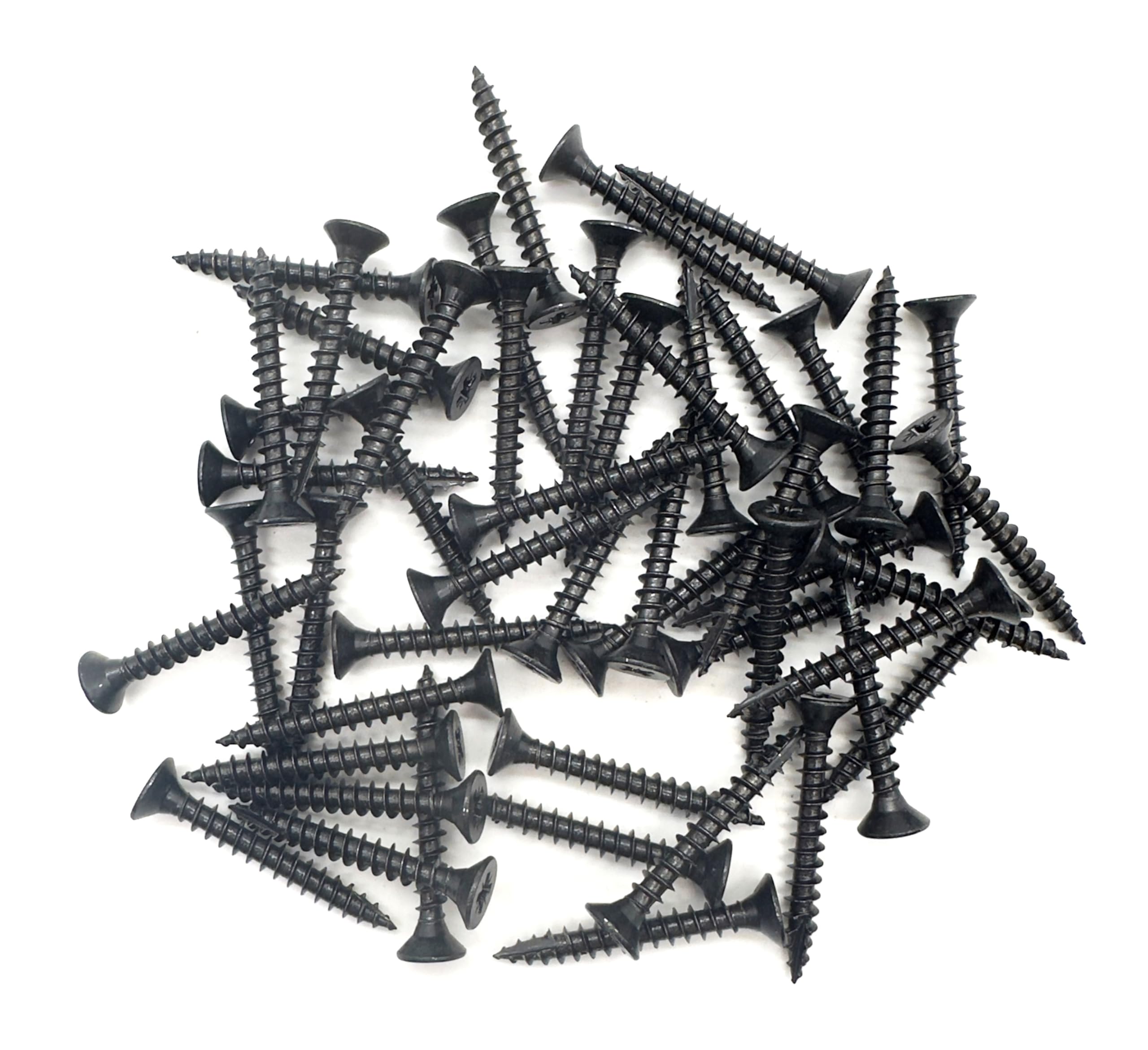 50 PCS Black Wood Screws (5mm x 40mm) Double Countersunk Multi Purpose Organic Woodscrews