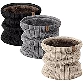 FANCY WELL Winter Neck Gaiter for Men – 3 Pack Ski Neck Warmer, Fleece Face Mask Cover, Cold Weather Neck Scarf, Stretch Neck Warmers