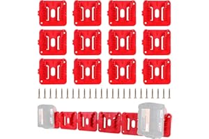 GIPFTYAG 12 Pack Battery Holder for Milwaukee M18 18V Battery Mounts Dock Holder Fit for M18 48-11-1815 48-11-1828 48-11-1850 48-11-1860 (w/24 Screws, No Battery)