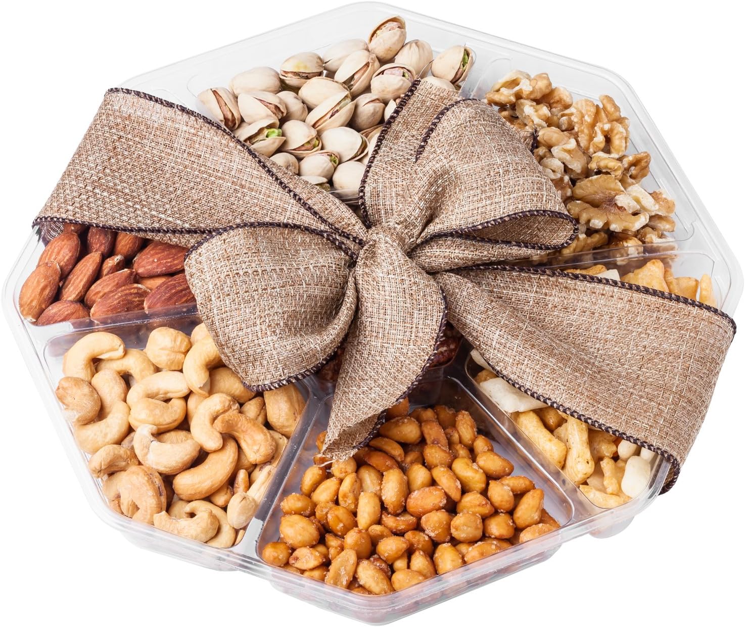 Nutty New Yorker Gourmet Food Nuts Gift Basket, 6 Different Nuts and Rice Cracker Mix - 18.1 Ounces - Kosher Certified