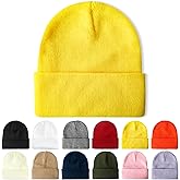 PFFY Beanie for Men Women Unisex Knit Cuffed Plain Winter Beanies Hats Skull Cap