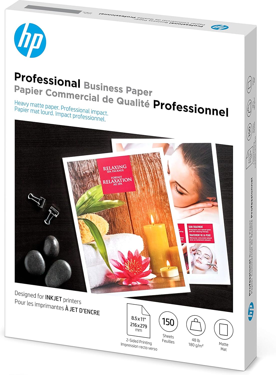 HP Brochure Inkjet Paper, 8.5x11, Matte, 150 Sheets, 180 Gram CH016A, White : Inkjet Printer Paper : Electronics