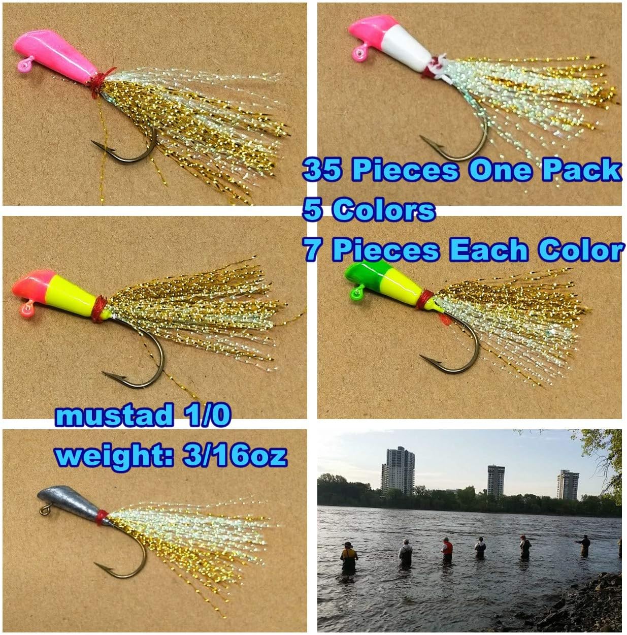 Wtrees Best Dart Shad Jig Head Kit for American Shad (Dart Shad Jigs D