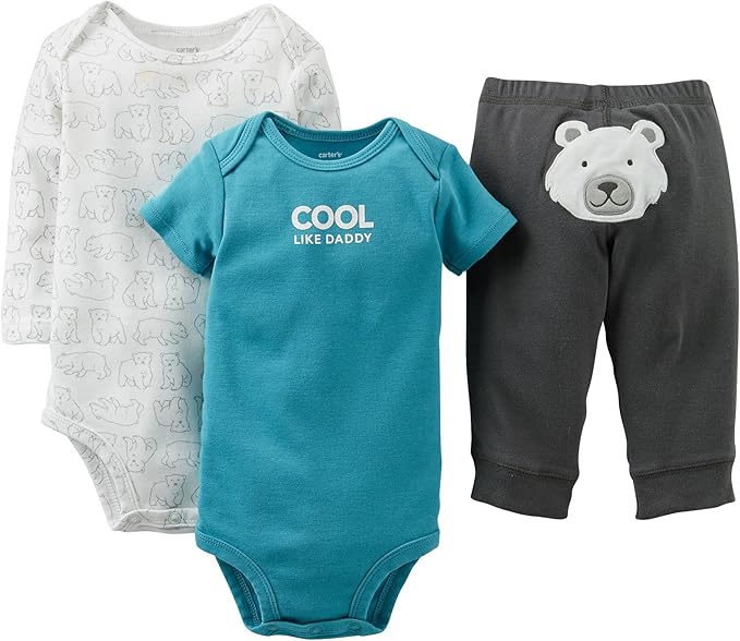 Amazon Com Carter S Baby Boys 3 Piece Take Me Away Set Baby Gray 6 Months Clothing