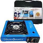 vivicreate 7000 BTU Portable Stove, Camping Stove, Butane Stove, Outdoor stove,Korean style BBQ stove,Blue