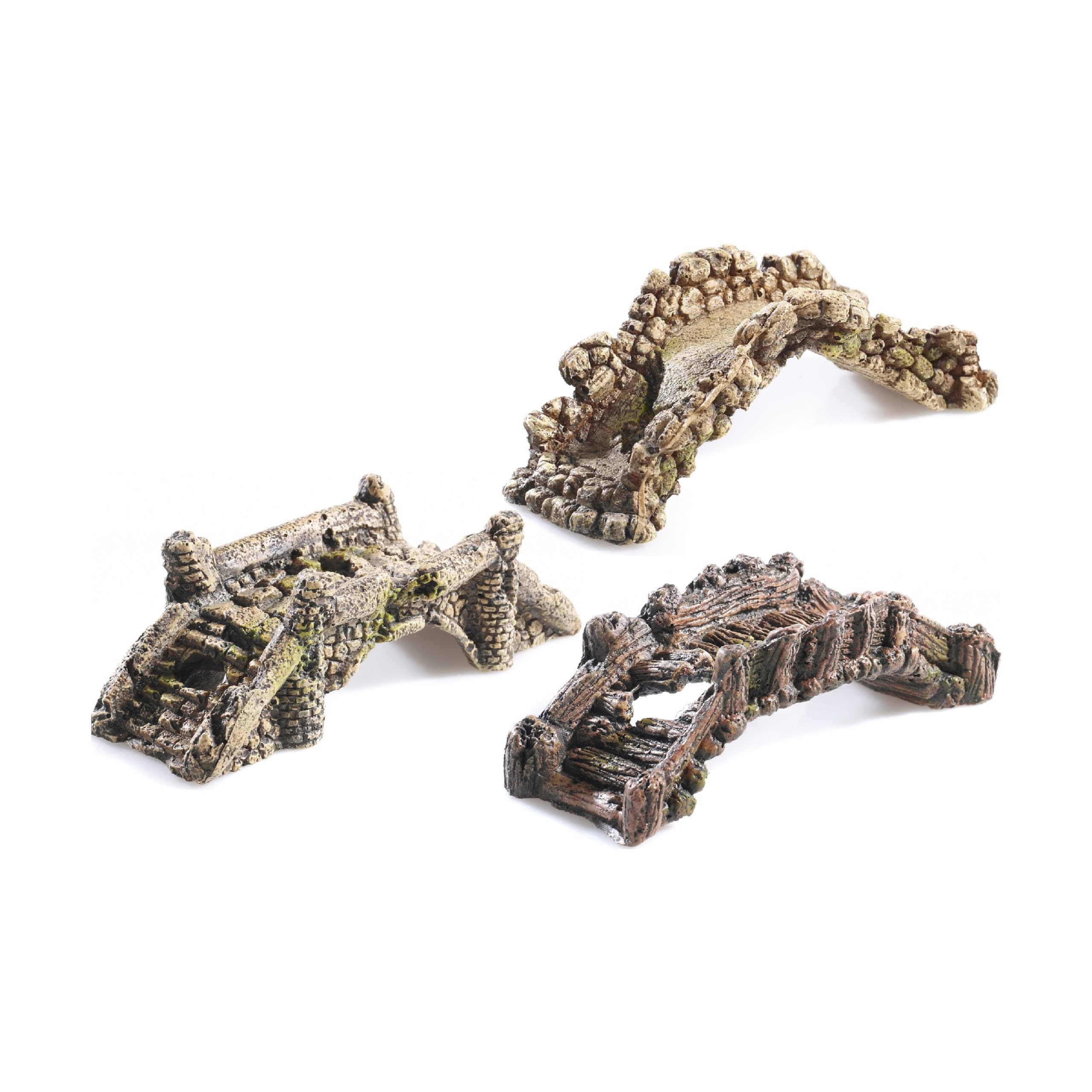 CLASSIC Fish Tank Ornament Small Bridges 135 x 50 x 40 mm Hand-Painted Non-Toxic Decoration for Freshwater Aquariums