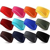 12 Pcs Kids Fleece Winter Ear Warmer Headband Stretch Ear Muff for 4-12 Year Old Boys Girls Toddler Teens Cold Weather Athletic Sports, 12 Colors